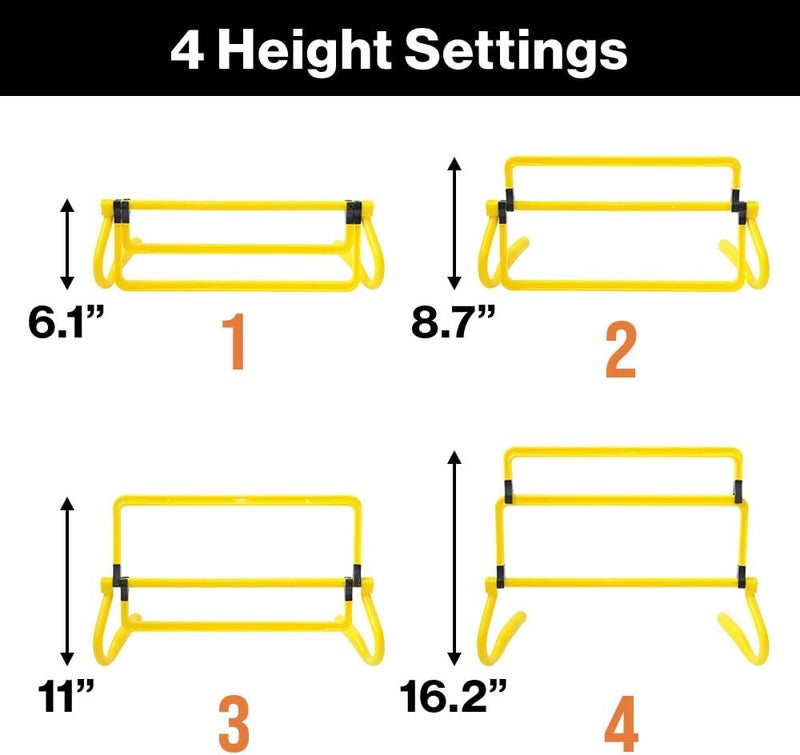 Japard 6 Pcs Agility Hurdles Speed Training Equipment, 4 Height Adjustable Setting, Soccer Training Equipment for Youth Adults - Image 4